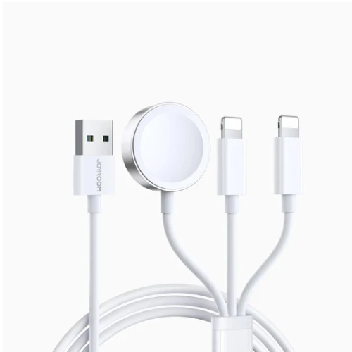 Joyroom S-IW007 3-in-1 iP Watch Magnetic Charger+Dual Lightning cable (USB-A) 1.2m